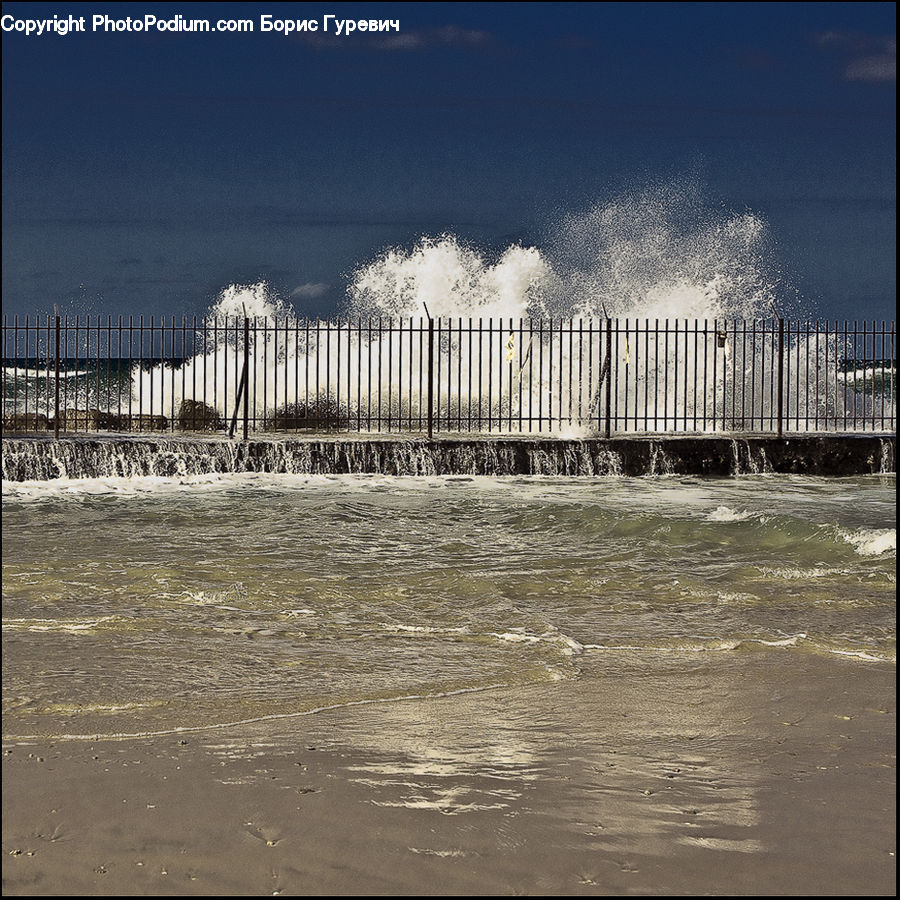 Power Plant, Coast, Outdoors, Sea, Water, Flood, Sea Waves