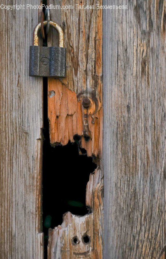 Wood, Door, Hole