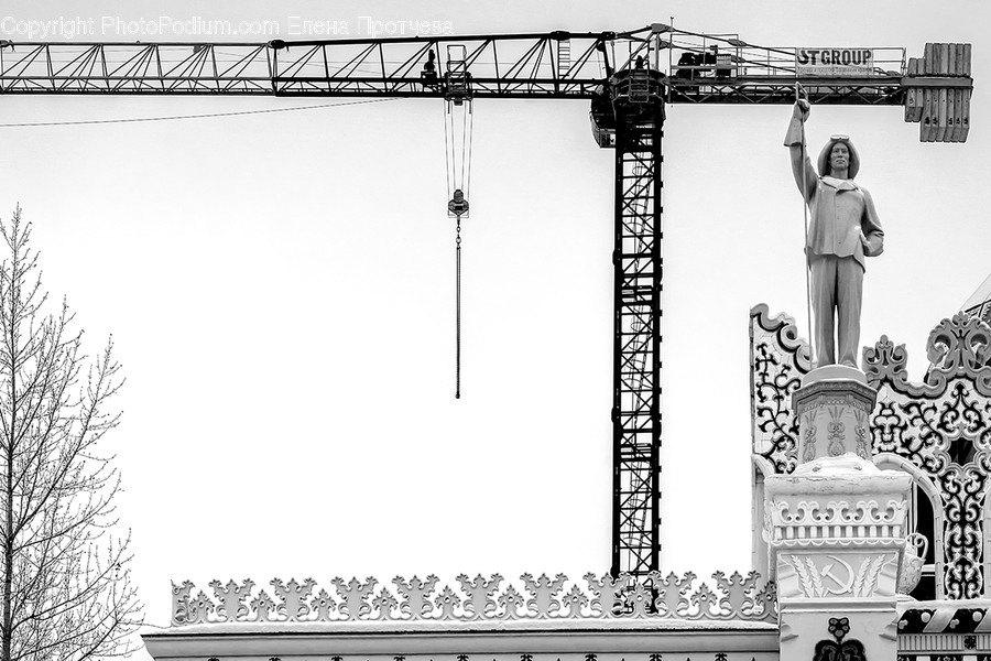 Construction Crane, Human, Person