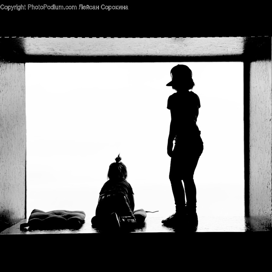 Silhouette, Human, Person, Window