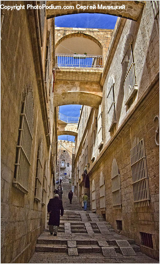 Arch, Brick, Alley, Alleyway, Road, Street, Town