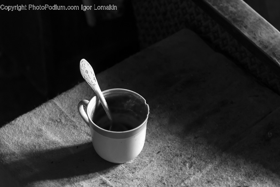 Cup, Coffee Cup, Spoon, Cutlery, Wood