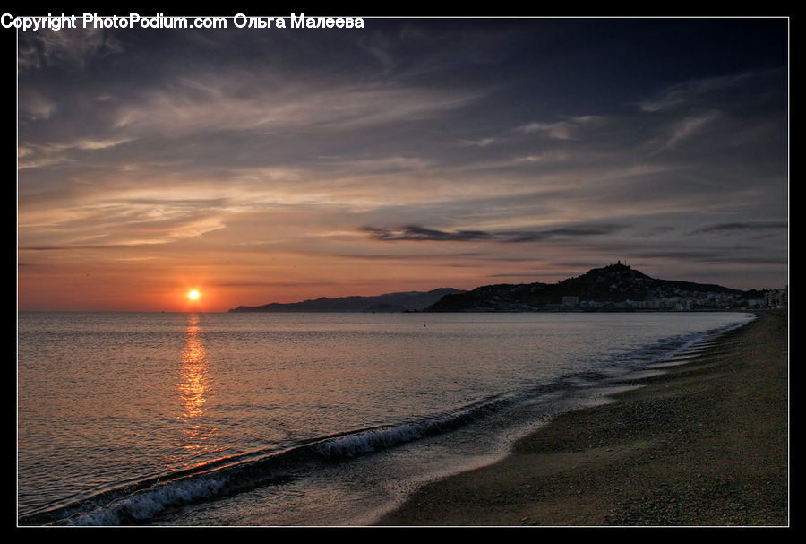 Dusk, Outdoors, Sky, Sunlight, Sunrise, Sunset, Beach