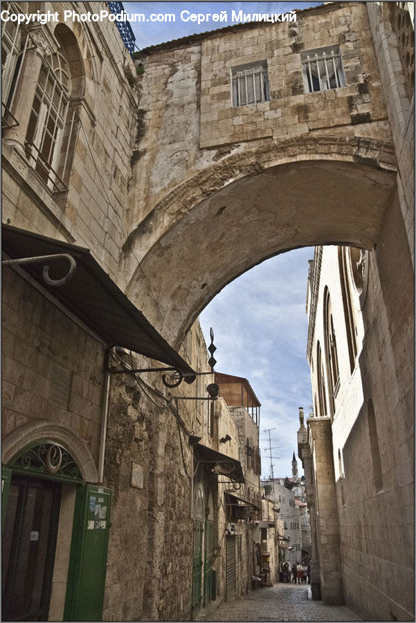 Alley, Alleyway, Road, Street, Town, Arch, Building