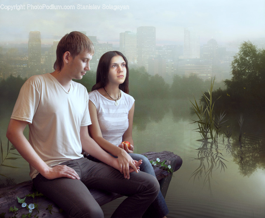Person, Human, Nature, Fog, Sitting