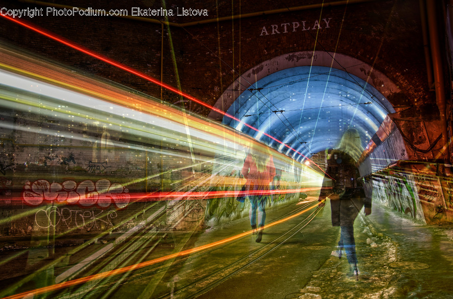 Person, Human, Light, Tunnel, Flare
