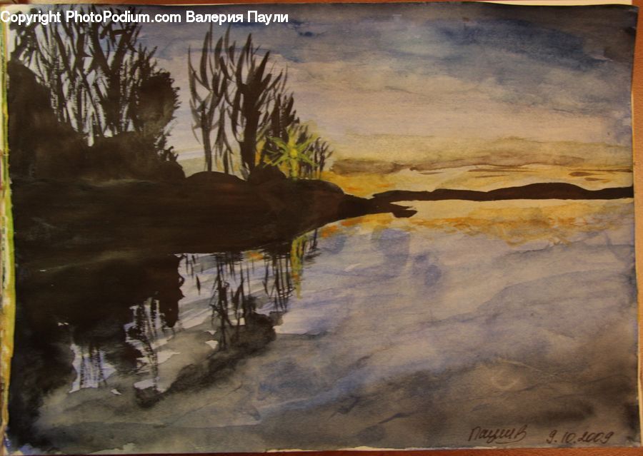 Art, Painting, Modern Art, Land, Marsh, Pond, Swamp