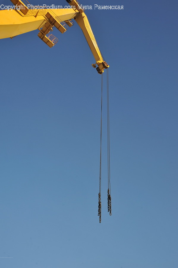 Construction Crane, Bungee, Rope, Symbol