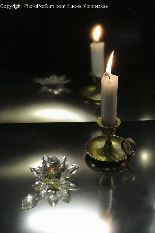 Candle, Crystal, Fire, Flame, Lighting