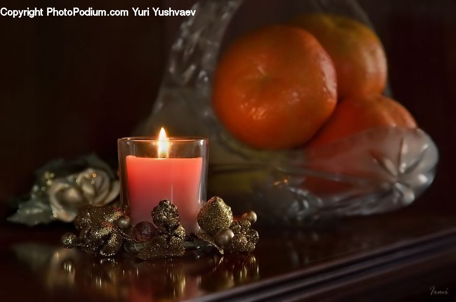 Candle, Cup, Dessert, Food, Fruit, Accessories, Blossom