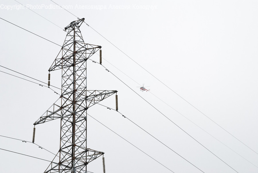 Cable, Utility Pole, Power Lines, Electric Transmission Tower, Transportation