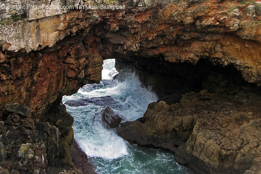 Cave, Nature, Ocean, Outdoors, Water
