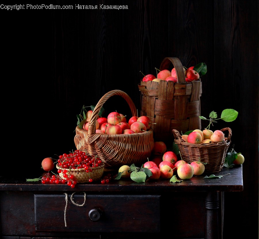 Plant, Basket, Wood, Food, Fruit