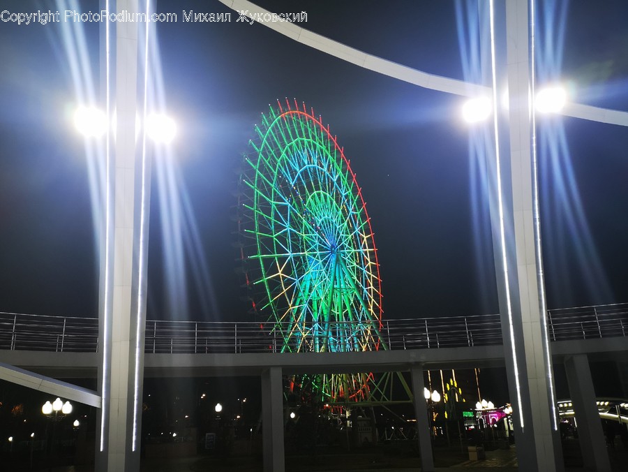 Lighting, Amusement Park, Ferris Wheel, Light, Flare
