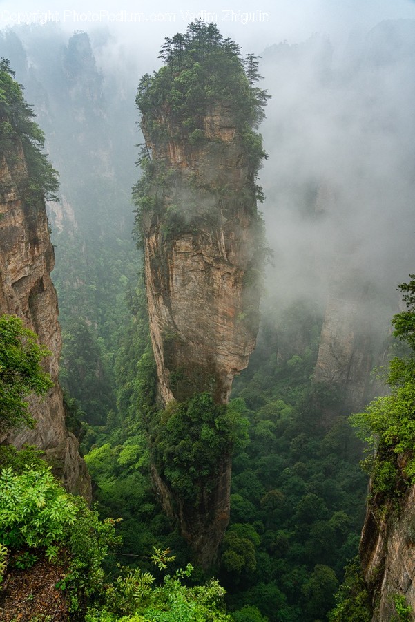 Nature, Outdoors, Mountain, Cliff, Weather