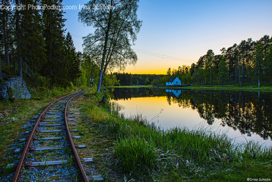 Nature, Outdoors, Water, Train Track, Rail