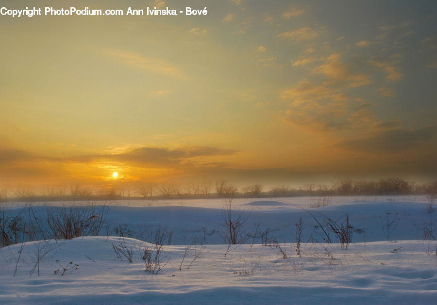 Dawn, Dusk, Sky, Sunrise, Sunset, Arctic, Snow