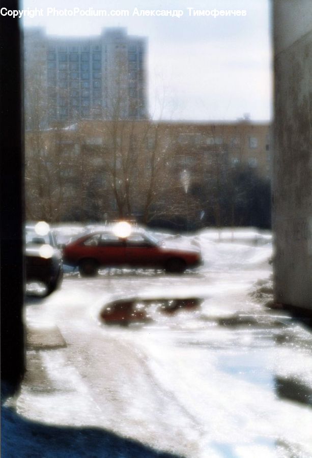 Automobile, Car, Vehicle, Ice, Outdoors, Snow, City