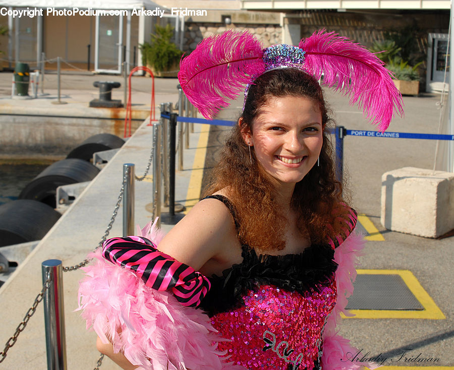 Feather Boa, Scarf, People, Person, Human, Costume