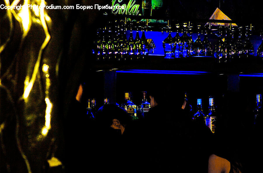Stage, Lighting, Bar Counter, Pub, Crowd, City, Downtown