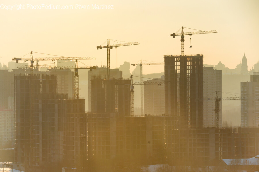 Construction Crane, Construction, Urban, City, Town