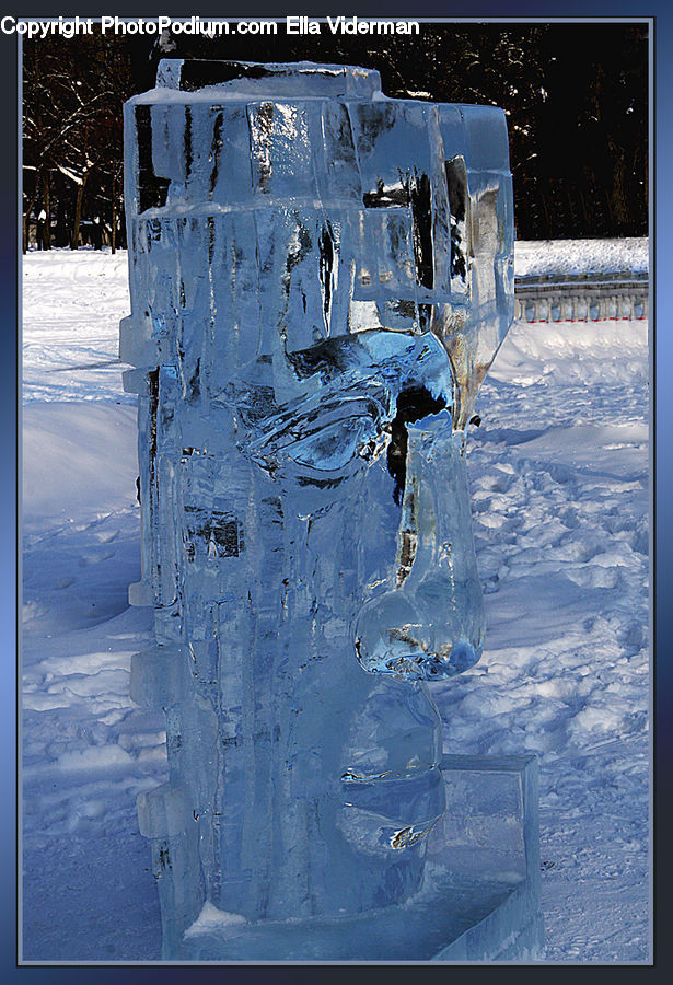 Ice, Icicle, Snow, Winter, Bench, Outdoors, Art