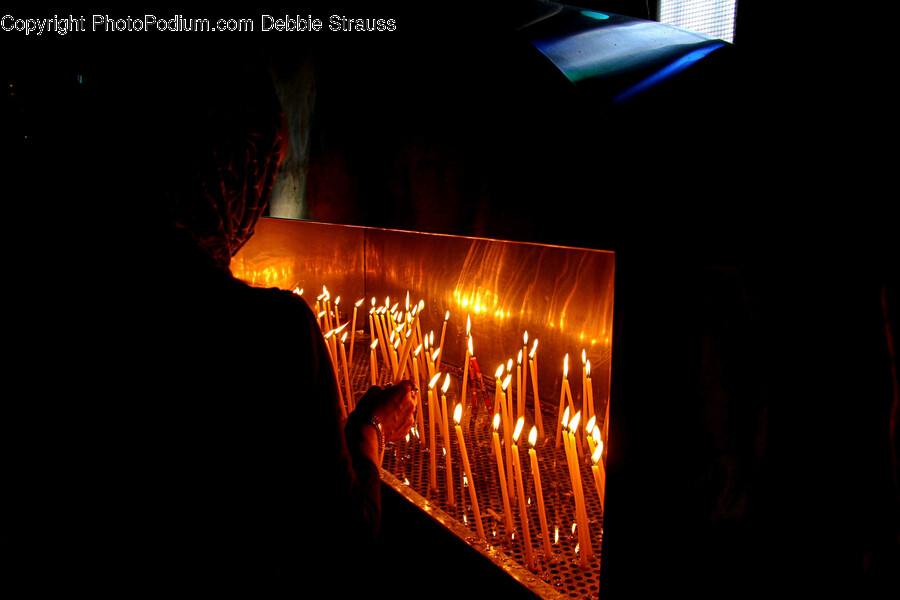 Lighting, Fire, Bonfire, Flame, Person
