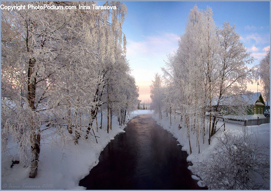 Ice, Outdoors, Snow, Frost, Ditch, Landscape, Nature