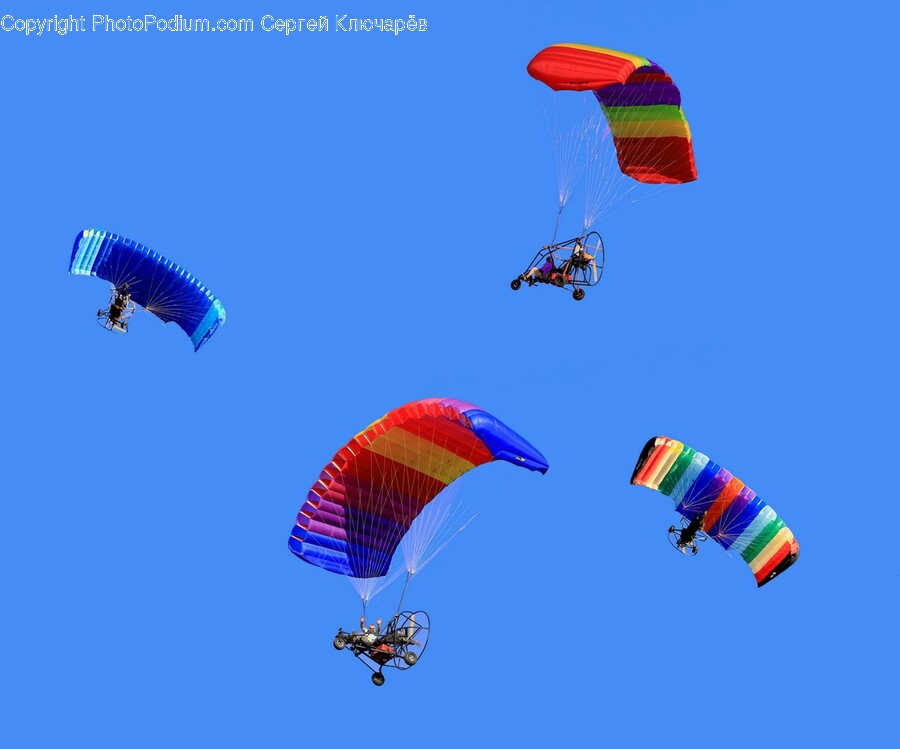 Adventure, Leisure Activities, Parachute, Gliding, Person