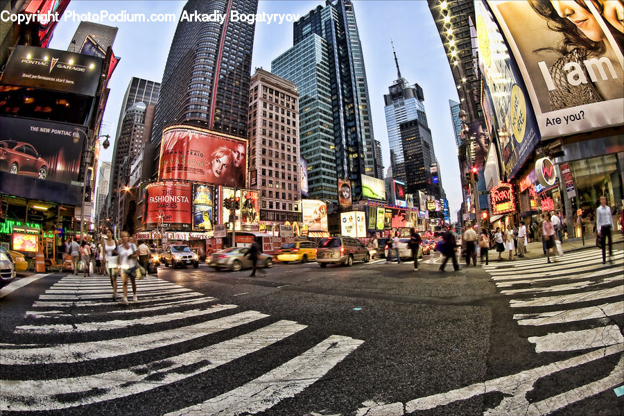 City, Downtown, Fisheye, Billboard, Metropolis, Urban, Brochure