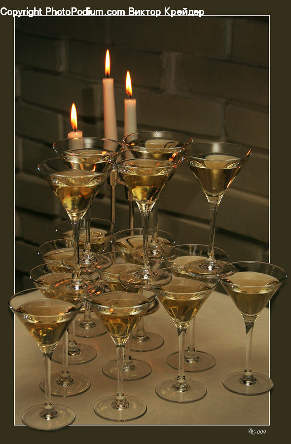 Glass, Candle, Alcohol, Beverage, Cocktail, Drink, Fire