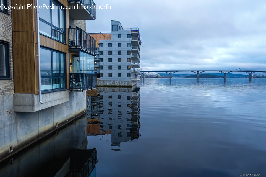 Waterfront, Water, City, Office Building, Building