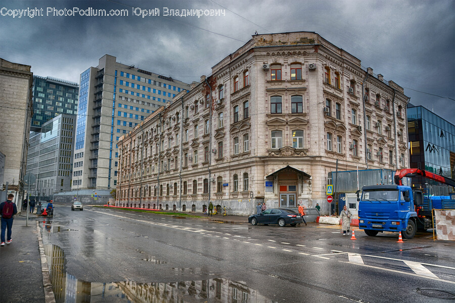 Intersection, Road, City, Building, Architecture