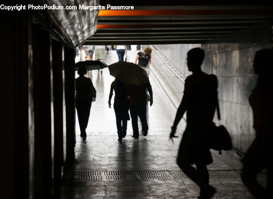 People, Person, Human, Silhouette, Corridor, Tunnel, Leisure Activities