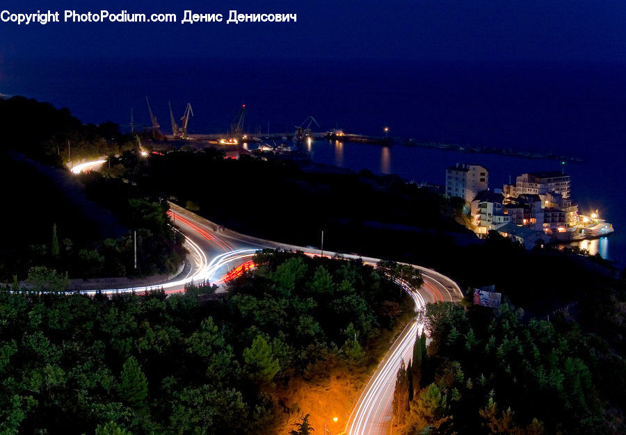 Night, Outdoors, Bridge, Forest, Jungle, City, Downtown
