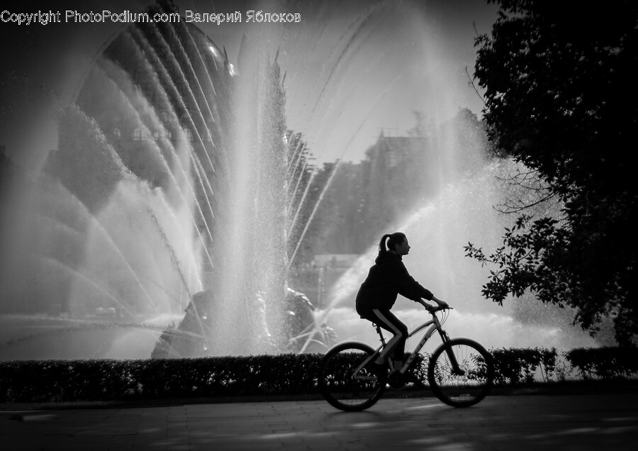 Architecture, Fountain, Water, Bicycle, Transportation
