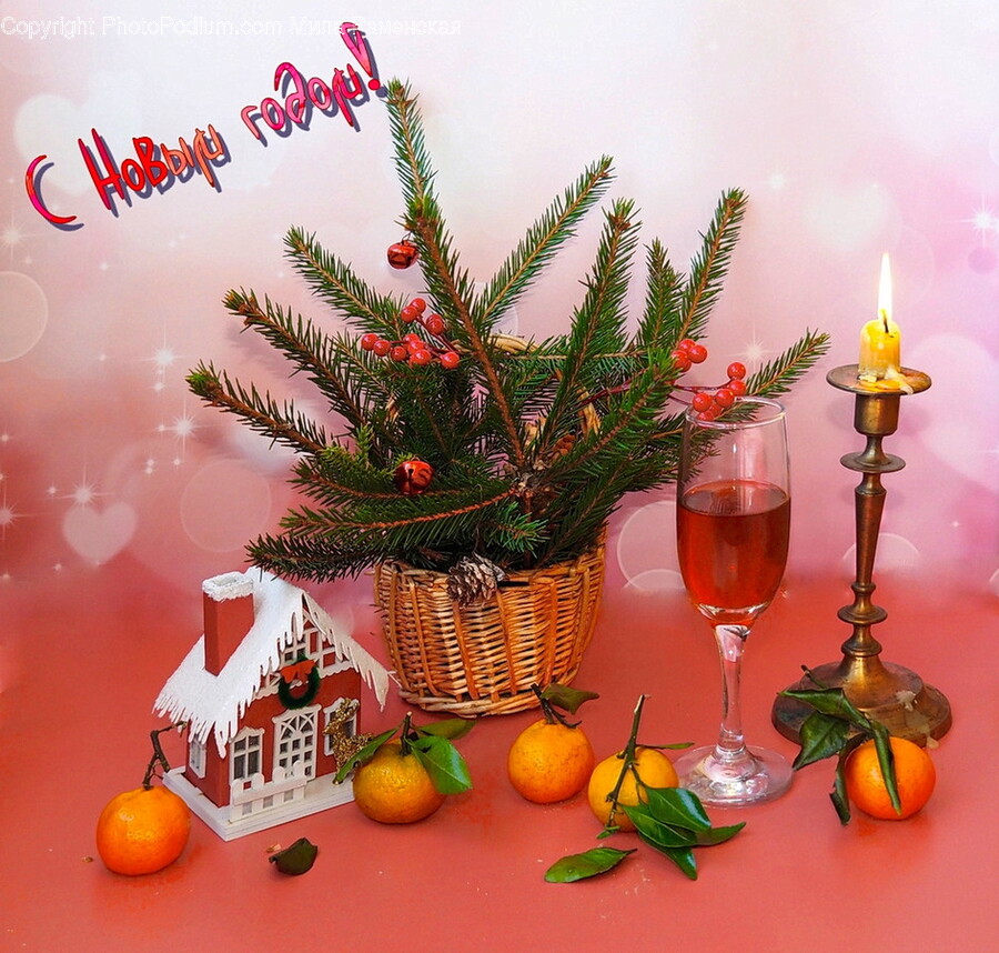 Candle, Glass, Plant, Food, Fruit