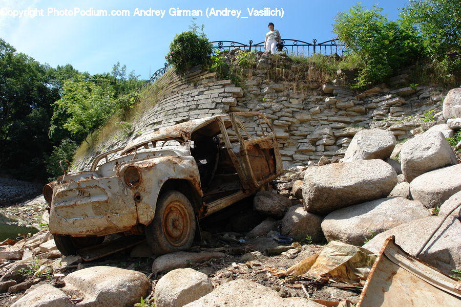 Rock, Rust, Car, Offroad, Rubble, Lumber, Bulldozer