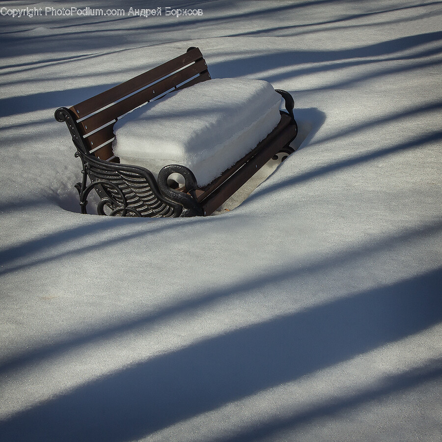 Bench, Furniture, Nature, Outdoors, Winter