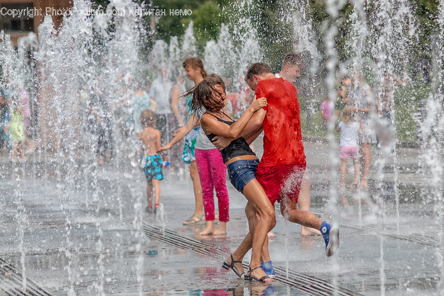 Architecture, Fountain, Water, Clothing, Shorts