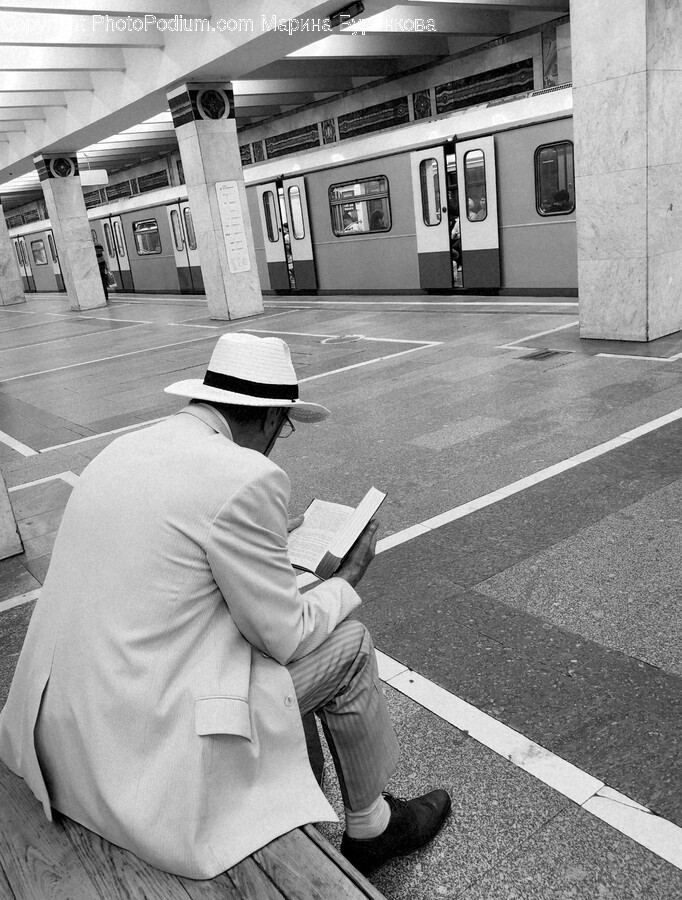 Terminal, Person, Reading, Railway, Train