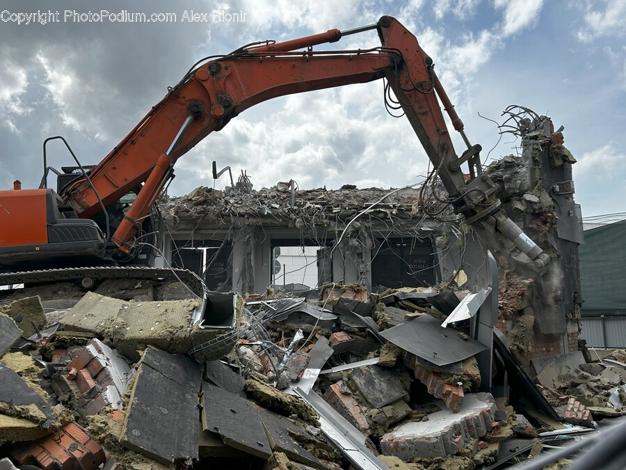 Demolition, Bulldozer, Machine