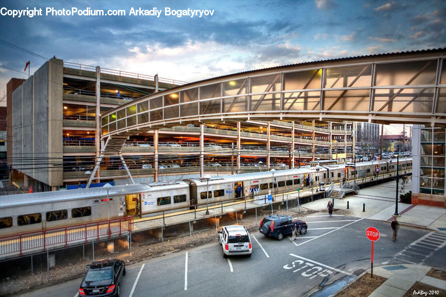 Train, Vehicle, Freeway, Overpass, Architecture, Convention Center, Boardwalk