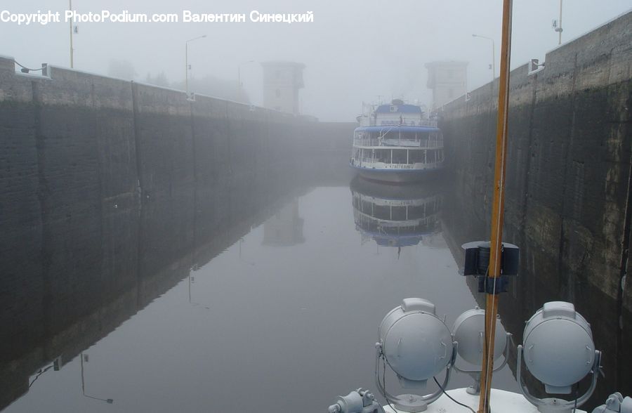 Bowl, Canal, Outdoors, River, Water, Fog, Pollution