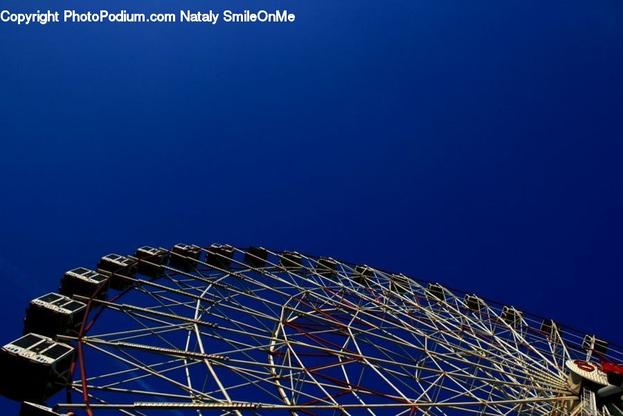 Ferris Wheel, Building, City, High Rise, Amusement Park