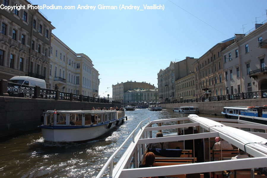 Canal, Outdoors, River, Water, Train, Vehicle, Bus