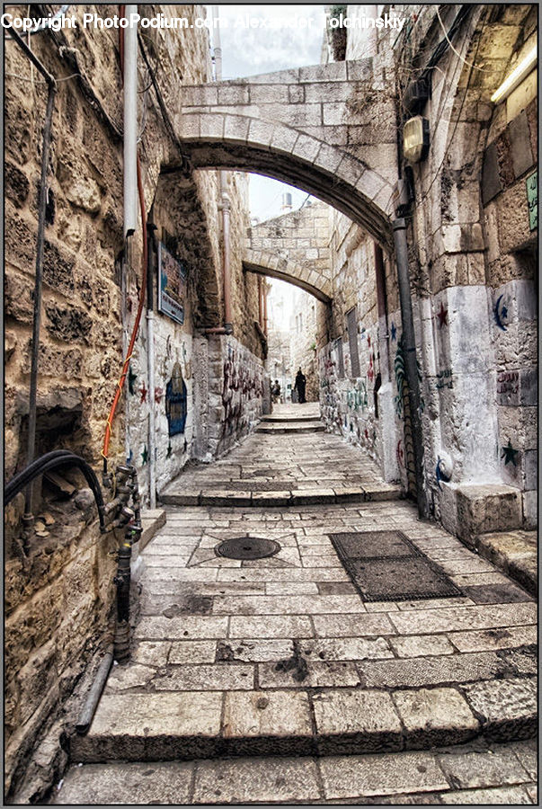 Alley, Alleyway, Road, Street, Town, Brick, Cobblestone