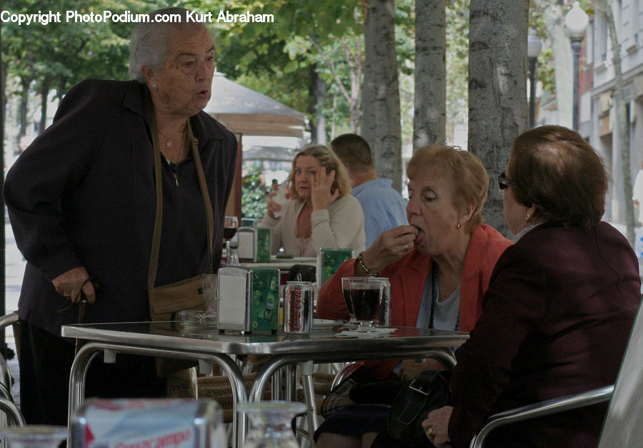People, Person, Human, Senior Citizen, Glass, Cafe, Cafeteria