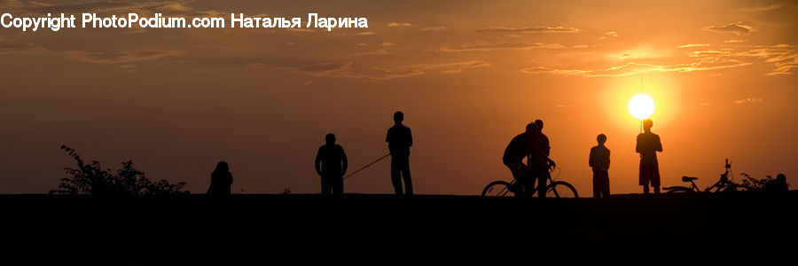 Night, Outdoors, Silhouette, Dawn, Dusk, Red Sky, Sky