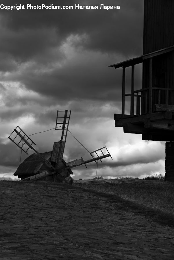 Outdoors, Storm, Weather, Silhouette, Dock, Pier, Countryside